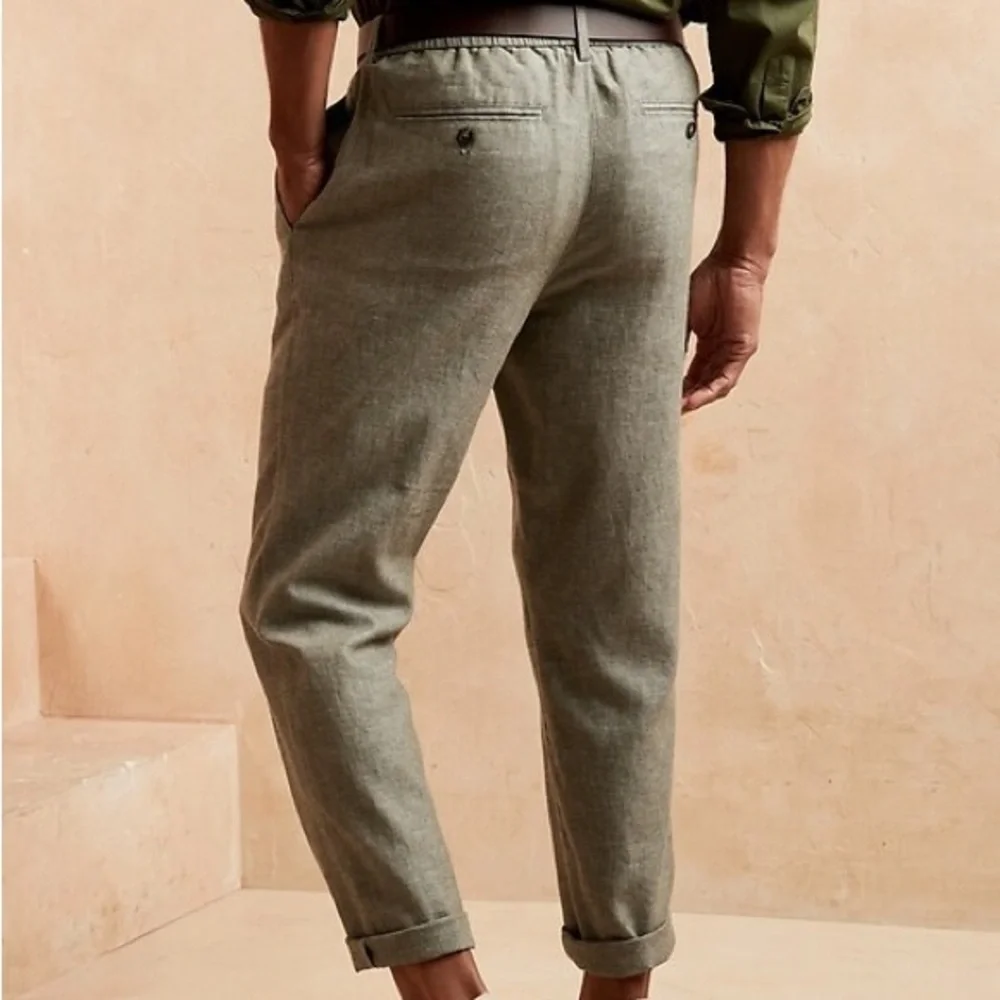 Banana Republic Linen Blend Mason Athletic-Tapered Pant